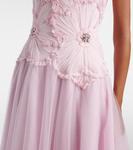 Платье-бюстье из тюля Edra с декором Costarellos, Light Pink - фото 5