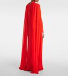 Платье из шелка с капюшоном и декором Givenchy, Orange - фото 3