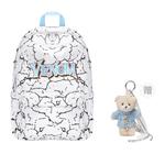 Disney Водоотталкивающий рюкзак из ткани Marvel обычный мужской белый, Backpack+Doll Charm - фото
