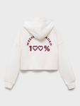 Детская хлопковая худи с веселыми надписями Mango, Natural White - фото 4