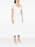 Платье миди с плиссированным кружевом NISSA, белый - фото 3