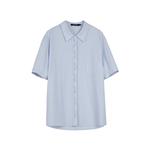 ELLE Рубашка Women's Light Blue Lapel Moderate - фото