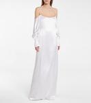 Свадебное платье из шелкового атласа Valencia Galvan, белый - фото 2