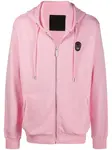 Худи на молнии с декором Skull Philipp Plein, розовый - фото