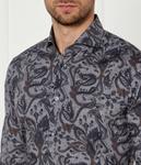 Рубашка мужская Van Laack облегающего кроя с принтом, серый - фото 4