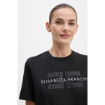 Хлопковая футболка Elisabetta Franchi, черный - фото 2