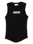 Майка с нашивкой-логотипом Pinko Kids, черный - фото