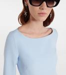 Топ с баской и крепом Safiyaa, Pale Blue - фото 4