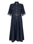 Платье-рубашка из денима LIU JO, синий - фото