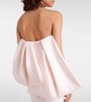 Атласное платье с бантом Monique Lhuillier, розовый - фото 6