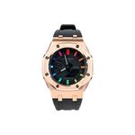 Часы Casio G-Shock Analog-Digital 2100 Series, арт. GA-2100-1A1, 44 мм, черный/розовое золото/черно-радужный - фото