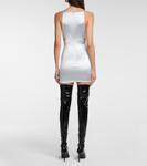 Атласное мини-платье с вырезом Courrèges, Ice Blue - фото 3