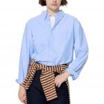 UNIQLO Рубашка унисекс голубая Lake Blue - фото 4