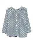 Топ в горошек с воротником Minimù, серый - фото 2