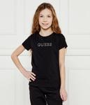 Футболка детская Guess со стразами, черный - фото