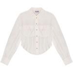 Рубашка с косточками GANNI, белый - фото