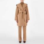 МаксМара, Камель, Капюшон Пальто-пончо - фото 3