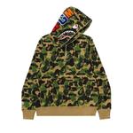 Худи BAPE ABC Camo Shark Half Zip Pullover Hoodie, Green - фото