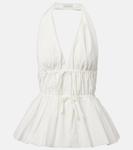 Собранный топ на завязках Dries Van Noten, белый - фото