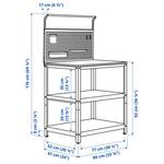 Кухонный остров с задней панелью GRILLSKÄR IKEA, 86x61x176 см, цвет outdoor - фото 7