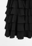 Юбка Massimo Dutti RUFFLED MIDI, Black - фото 9