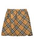 Хлопковая юбка в клетку BURBERRY, бежевый - фото