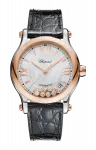 Часы Chopard Happy sport с розовым золотом и бриллиантами 36 мм - фото