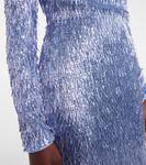 Платье с драпировкой и декором Erdem, Artist's Blue - фото 5