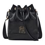 MLB Кожаная сумка-ведро через плечо, Black - фото 3