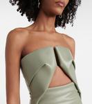 Платье из денима с покрытием и вырезом Rick Owens, Celadon - фото 4