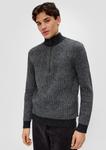 Водолазка QS Sweater, цвет black/mottled black - фото 2