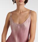 Атласное платье-комбинация Acne Studios, Multi Pink - фото 4