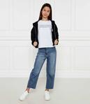 Лонгслив детский Patrizia Pepe с блестящим принтом, белый - фото 2