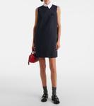 Мини-платье из шерсти и хлопка Miu Miu, синий - фото 2