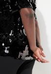 Блуза SEQUINED SHORT SLEEVE Ulla Popken, черный - фото 2