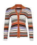Полосатый кардиган из люрекса Liu Jo, мультиколор - фото