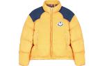Пуховик унисекс желтый/синий Moncler - фото