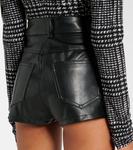 Высокие шорты из искусственной кожи Norma Kamali, черный - фото 5