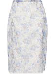 Prada юбка-карандаш с цветочным принтом, синий - фото