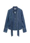 Блуза Mango Button-down blouse, Dark Blue - фото 5