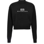 Свитер Bb Logo вязаный Balenciaga, черный - фото