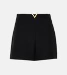 Шорты из креп-кутюр VALENTINO, черный - фото