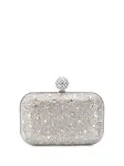 Клатч Cloud с кристаллами JIMMY CHOO, серебяный - фото
