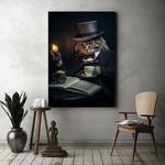 Картина на холсте Hustling Sharks Professor Cat ll, черный - фото 3