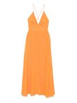 Длинное шелковое платье ASPESI, оранжевый - фото