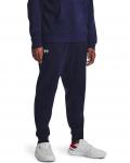 Джоггеры Under Armour Rival Fleece, цвет Midnight Navy/White - фото