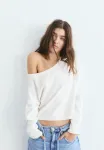 Асимметричный джемпер Pull&Bear, Beige - фото