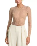 Кружевной боди-майка Wardrobe.Nyc, бежевый - фото