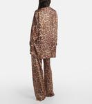 Рубашка с леопардовым принтом Stella McCartney, Multicolor Brown - фото 3