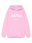 MSGM Kids худи с логотипом, розовый - фото